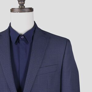 Michael Michael Kors Sport Coat Blazer Jacket Mens 40R Blue Plaid Buttons